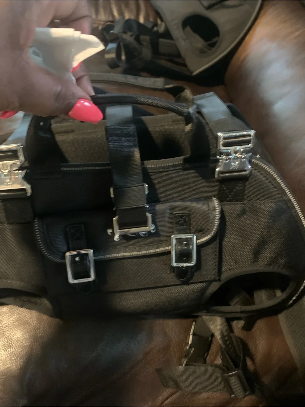 Black Medium dog backpack Carrier Bag